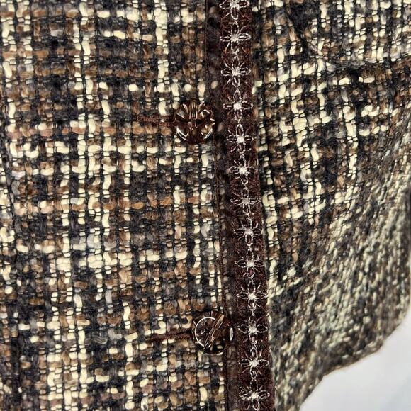 Kenzie Brown Tweed Blazer Jacket 6 - Picture 4 of 12